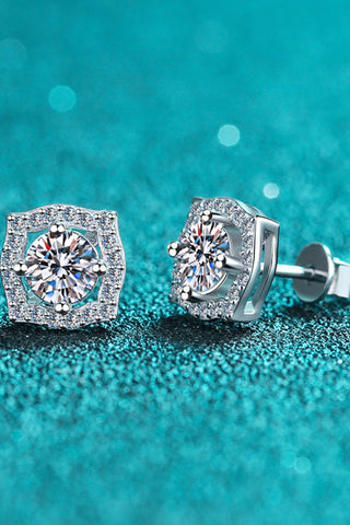 1 Carat Moissanite Geometric Stud Earrings 1 Carat Moissanite Geometric Stud Earrings