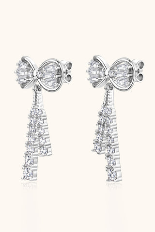 1.12 Carat Moissanite 925 Sterling Silver Bow Earrings 1.12 Carat Moissanite 925 Sterling Silver Bow Earrings