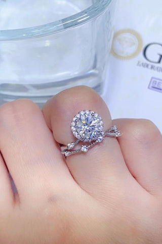 1 Carat Moissanite Platinum-Plated Ring 1 Carat Moissanite Platinum-Plated Ring