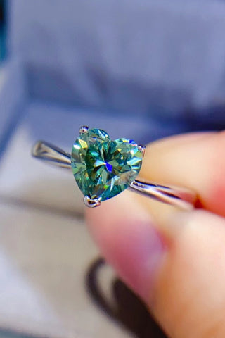 1 Carat Moissanite Heart 925 Sterling Silver Ring 1 Carat Moissanite Heart 925 Sterling Silver Ring