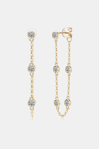 1 Carat Moissanite 925 Sterling Silver Chain Earrings 1 Carat Moissanite 925 Sterling Silver Chain Earrings