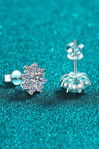 1 Carat Moissanite 925 Sterling Silver Flower Earrings 1 Carat Moissanite 925 Sterling Silver Flower Earrings