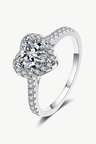 1 Carat Moissanite Heart-Shaped Ring 1 Carat Moissanite Heart-Shaped Ring