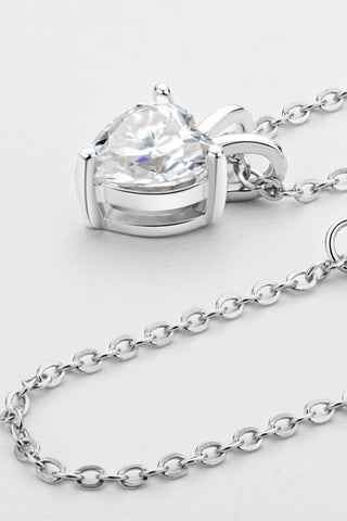 1 Carat Moissanite Heart-Shaped Pendant Necklace 1 Carat Moissanite Heart-Shaped Pendant Necklace