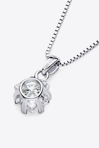 1 Carat Moissanite Pendant Platinum-Plated Necklace 1 Carat Moissanite Pendant Platinum-Plated Necklace