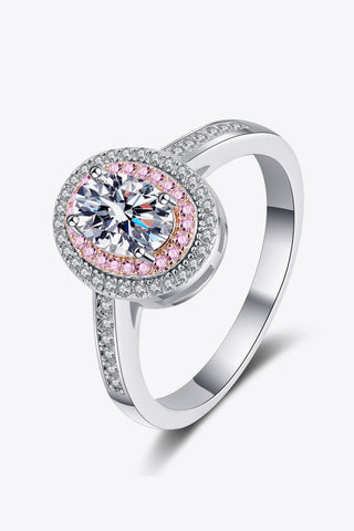 1 Carat Moissanite 925 Sterling Silver Halo Ring 1 Carat Moissanite 925 Sterling Silver Halo Ring