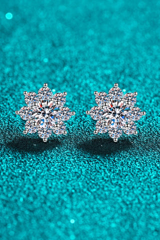 1 Carat Moissanite 925 Sterling Silver Flower Earrings 1 Carat Moissanite 925 Sterling Silver Flower Earrings