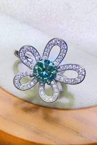 1 Carat Moissanite Flower Shape Open Ring 1 Carat Moissanite Flower Shape Open Ring