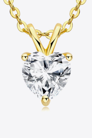 1 Carat Moissanite Heart-Shaped Pendant Necklace 1 Carat Moissanite Heart-Shaped Pendant Necklace