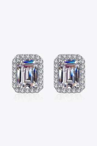 1 Carat Moissanite Rhodium-Plated Square Stud Earrings 1 Carat Moissanite Rhodium-Plated Square Stud Earrings