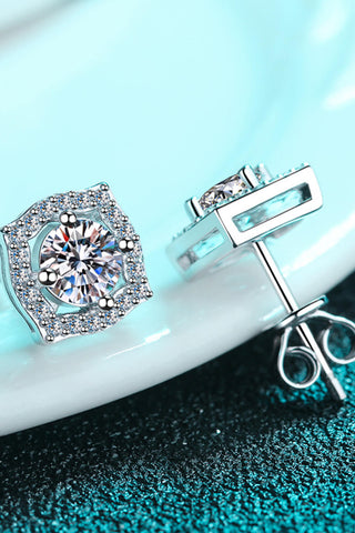 1 Carat Moissanite Geometric Stud Earrings 1 Carat Moissanite Geometric Stud Earrings
