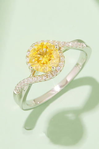 1 Carat Moissanite Contrast 925 Sterling Silver Ring 1 Carat Moissanite Contrast 925 Sterling Silver Ring