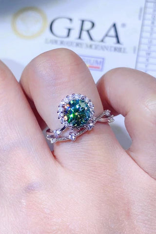 1 Carat Moissanite Platinum-Plated Ring 1 Carat Moissanite Platinum-Plated Ring