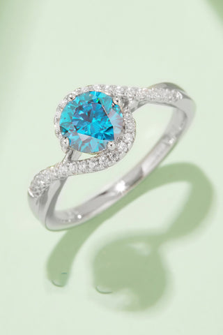 1 Carat Moissanite Contrast 925 Sterling Silver Ring 1 Carat Moissanite Contrast 925 Sterling Silver Ring