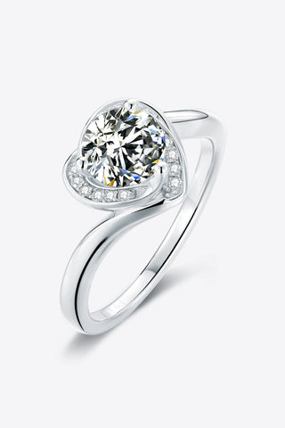 1 Carat Moissanite 925 Sterling Silver Heart Ring 1 Carat Moissanite 925 Sterling Silver Heart Ring