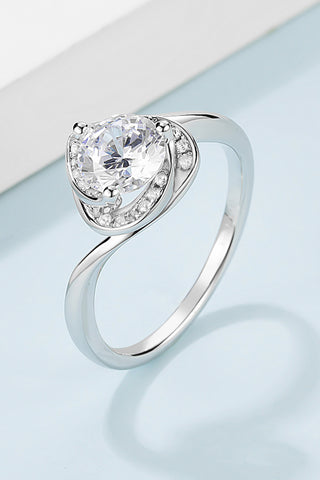 1 Carat Moissanite 925 Sterling Silver Heart Ring 1 Carat Moissanite 925 Sterling Silver Heart Ring