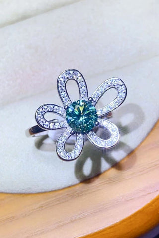 1 Carat Moissanite Flower Shape Open Ring 1 Carat Moissanite Flower Shape Open Ring