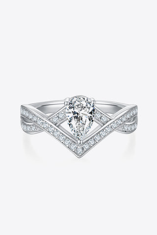 1 Carat Moissanite Teardrop 925 Sterling Silver Ring 1 Carat Moissanite Teardrop 925 Sterling Silver Ring