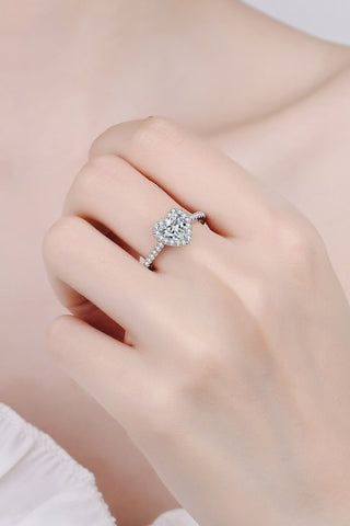 1 Carat Moissanite Heart-Shaped Ring 1 Carat Moissanite Heart-Shaped Ring