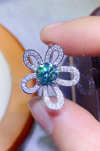 1 Carat Moissanite Flower Shape Open Ring 1 Carat Moissanite Flower Shape Open Ring