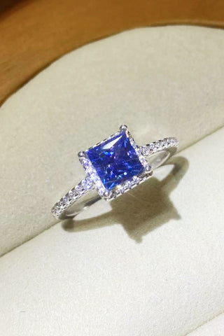 1 Carat Moissanite 925 Sterling Silver Square Ring 1 Carat Moissanite 925 Sterling Silver Square Ring