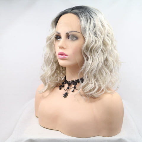 13*3" Lace Front Wigs Synthetic Mid-length Wavy 12" 130% Density 13*3" Lace Front Wigs Synthetic Mid-length Wavy 12" 130% Density