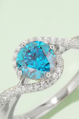 1 Carat Moissanite Contrast 925 Sterling Silver Ring 1 Carat Moissanite Contrast 925 Sterling Silver Ring