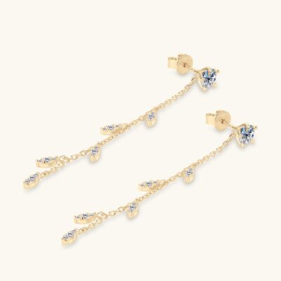 1.38 Carat Moissanite 925 Sterling Silver Leaf Earrings 1.38 Carat Moissanite 925 Sterling Silver Leaf Earrings