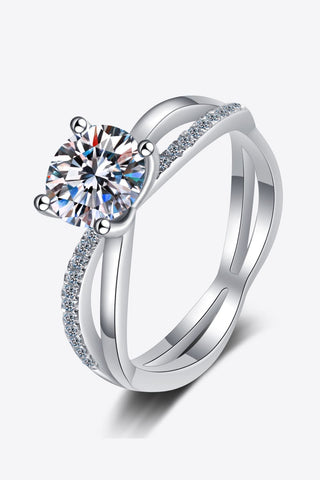 1 Carat Moissanite Crisscross Split Shank Ring 1 Carat Moissanite Crisscross Split Shank Ring