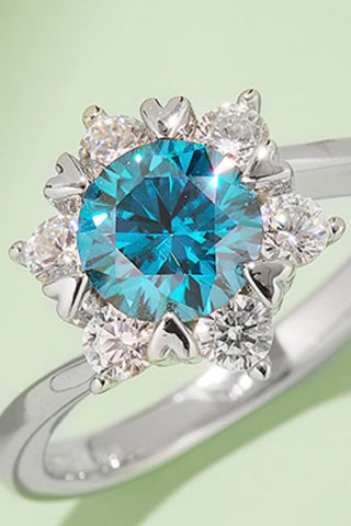1 Carat Moissanite 925 Sterling Silver Cluster Ring 1 Carat Moissanite 925 Sterling Silver Cluster Ring