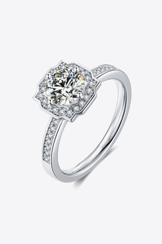 1 Carat Moissanite Platinum-Plated Ring 1 Carat Moissanite Platinum-Plated Ring