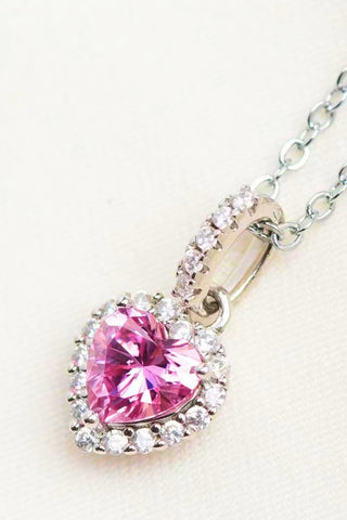 1 Carat Moissanite Heart Pendant Necklace 1 Carat Moissanite Heart Pendant Necklace