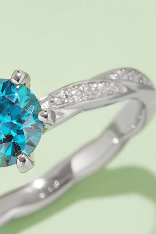 1 Carat Moissanite Contrast 925 Sterling Silver Ring 1 Carat Moissanite Contrast 925 Sterling Silver Ring