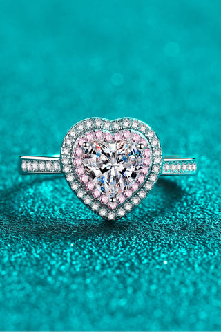 1 Carat Moissanite Heart 925 Sterling Silver Ring 1 Carat Moissanite Heart 925 Sterling Silver Ring