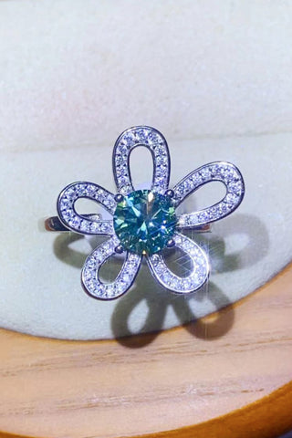 1 Carat Moissanite Flower Shape Open Ring 1 Carat Moissanite Flower Shape Open Ring