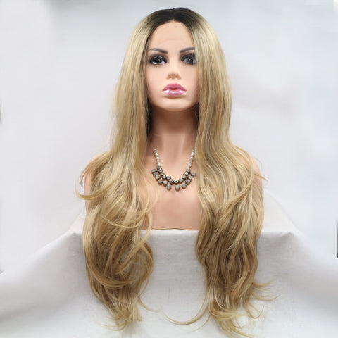 13*3" Lace Front Wigs Synthetic Long Wavy 24" 130% Density 13*3" Lace Front Wigs Synthetic Long Wavy 24" 130% Density