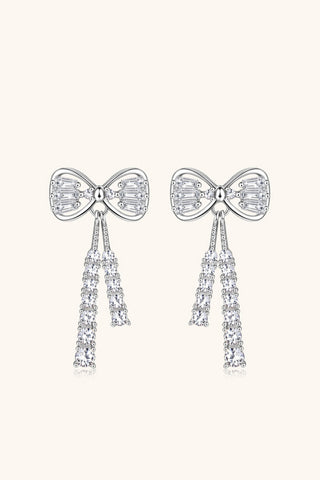 1.12 Carat Moissanite 925 Sterling Silver Bow Earrings 1.12 Carat Moissanite 925 Sterling Silver Bow Earrings
