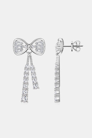 1.12 Carat Moissanite 925 Sterling Silver Bow Earrings 1.12 Carat Moissanite 925 Sterling Silver Bow Earrings