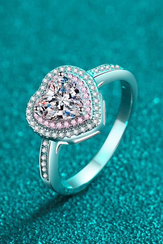 1 Carat Moissanite Heart 925 Sterling Silver Ring 1 Carat Moissanite Heart 925 Sterling Silver Ring