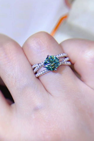 1 Carat Moissanite Contrast 925 Sterling Silver Ring 1 Carat Moissanite Contrast 925 Sterling Silver Ring