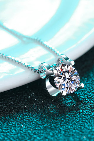 1 Carat Moissanite 925 Sterling Silver Chain Necklace 1 Carat Moissanite 925 Sterling Silver Chain Necklace