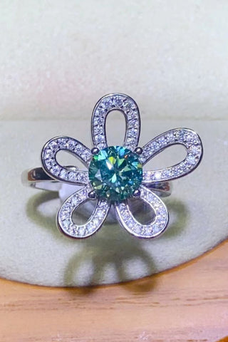 1 Carat Moissanite Flower Shape Open Ring 1 Carat Moissanite Flower Shape Open Ring