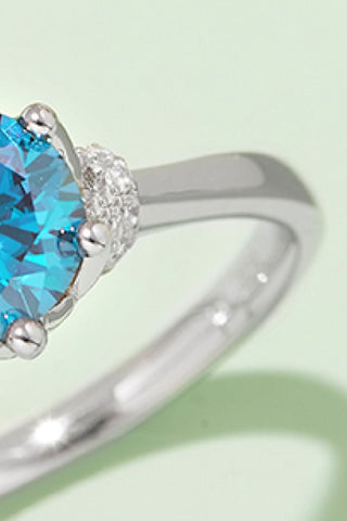 1 Carat Moissanite Contrast 925 Sterling Silver Ring 1 Carat Moissanite Contrast 925 Sterling Silver Ring