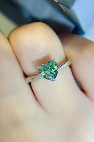 1 Carat Moissanite Heart 925 Sterling Silver Ring 1 Carat Moissanite Heart 925 Sterling Silver Ring