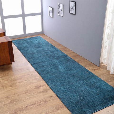 Rugsotic Carpets Hand Knotted Loom Wool Runner Area Rug Solid