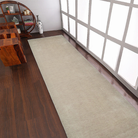 Rugsotic Carpets Hand Knotted Loom Wool Runner Area Rug Solid