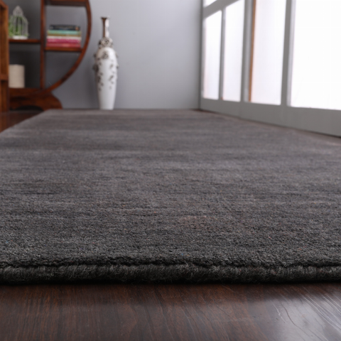 Rugsotic Carpets Hand Knotted Loom Wool Runner Area Rug Solid
