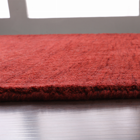 Rugsotic Carpets Hand Knotted Loom Wool Runner Area Rug Solid