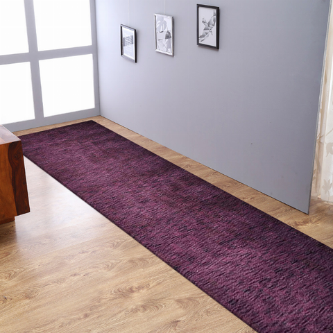 Rugsotic Carpets Hand Knotted Loom Wool Runner Area Rug Solid