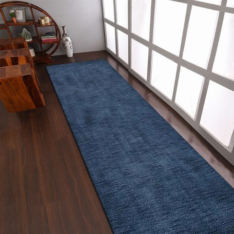 Rugsotic Carpets Hand Knotted Loom Wool Runner Area Rug Solid